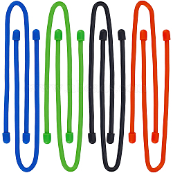 8 Strands 4 Colors Reusable Silicone Cable Tie, Iron-Core Silicone Twist Tie, Mixed Color, 315x5mm, 2 strands/color(AJEW-GF0005-37)