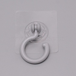Plastic Rotate Hook Hangers, with Adhesive Stickers, Light Grey, 105x75x27mm(AJEW-TAC0001-05A)