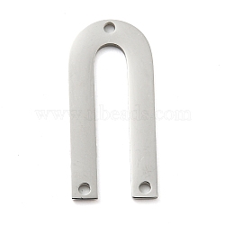 304 Stainless Steel Chandelier Component Links, Laser Cut, Arch Shape, Stainless Steel Color, 25x11.5x1mm, Hole: 1.4mm(STAS-B056-11P-02)