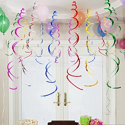 Plastic Spiral Metallic Ribbons, Tassel Hanging Streamer for Birthday Wedding Party Christmas Decorations, Mixed Color, 750mm, 6pcs/set(HULI-PW0002-117)