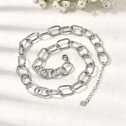 Brass Cable Chain Necklaces for Women, Rack Plating, Cadmium Free & Lead Free, Long-Lasting Plated, Platinum, 17.32 inch(44cm)(NJEW-B157-09P)