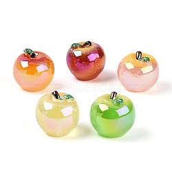 Mini Resin Simulation, Apple, for Dollhouse Accessories Pretending Prop Decorations, Mixed Color, 29.5~30.5x31.5~32.5x31.5~32.5mm(RESI-T061-17M)