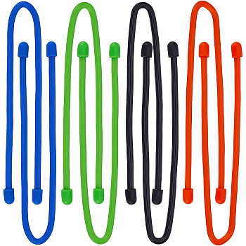 8 Strands 4 Colors Reusable Silicone Cable Tie, Iron-Core Silicone Twist Tie, Mixed Color, 315x5mm, 2 strands/color