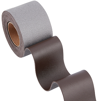 2M PVC Imitation Leather Ribbons, for Clothes, Bag Making, Chocolate, 50mm, about 2.19 Yards(2m)/Roll