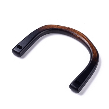 Natural Wood Bag Handles, for Bag Handles Replacement Accessories, Coconut Brown, 115x155x14.5mm, Hole: 6x11mm
