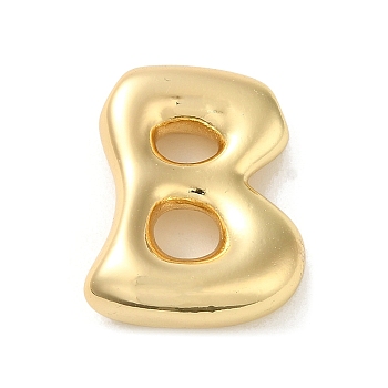 Brass Pendant, Real 18K Gold Plated, Letter B, 23.5x18x6.5mm, Hole: 3.2x2mm