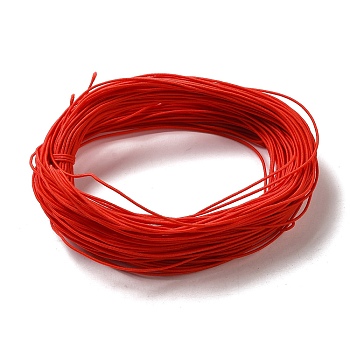 Core Spun Elastic Cord, for DIY Jewelry Making, Red, 1mm, about 22m/bundle
