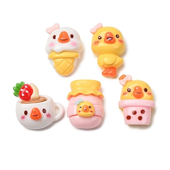Opaque Resin Cabochons, Duck, Mixed Shapes, 26~31x19.5~27x13~16mm