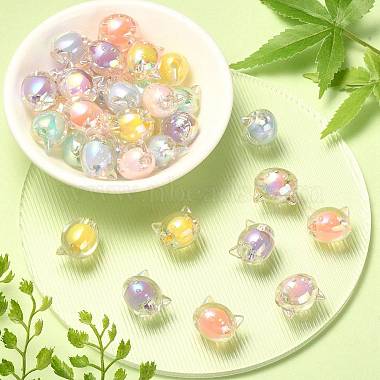 60Pcs 6 Colors UV Plating Rainbow Iridescent Acrylic Beads(OACR-CJ0001-36)-6