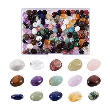 Craftdady 150шт 15 цвета натуральные бусины из смешанных драгоценных камней(G-CD0001-07)-2