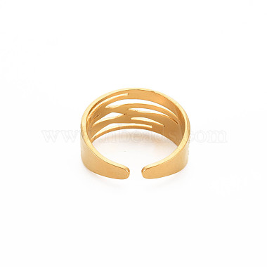 Ионное покрытие (ip) 304 крест-накрест кольцо из нержавеющей стали для женщин(RJEW-S405-215G)-2