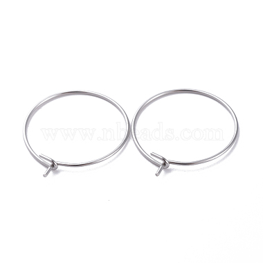316 Surgical Stainless Steel Hoop Earring Findings(STAS-J025-01B-P)-1