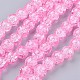 1Strand Hot Pink Transparent Crackle Glass Round Beads Strands(X-CCG-Q001-10mm-02)-1