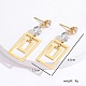 Stainless Steel Dangle Stud Earrings with Cubic Zirconia for Women(US6839)-2
