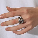 304 Stainless Steel Finger Rings for Men, Dragon, Antique Silver, US Size 11(20.6mm)(FS-WG003D1-05)