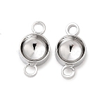 Flat Round Brass Rhinestone Connecter Settings, Nickel Free, Platinum, Fit for 5mm Rhinestone, 9x5x2mm, Hole: 1mm(KK-P340-06B-P)