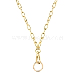 Aluminum Cable Chains Keychain, with Alloy Swivel Snap Clasps and Rings, Golden, 465mm(HJEW-SW00179-02)