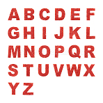 Alphabet Rhinestone Patches, Iron/Sew on Appliques, Costume Accessories, for Clothes, Bag Pants, Shoes, Cellphone Case, Red, 54~60x17~69x2.5mm, 26pcs/set(FW-TAC0001-01A)