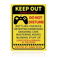 UV Protected & Waterproof Aluminum Warning Signs, Keep Out Gamer at Play Sign, Yellow, 30x23x0.09cm, Hole: 4mm(AJEW-WH0111-F-09)