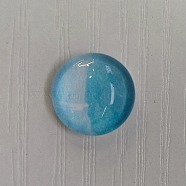 Glass Cabochons, Flat Round with Deer Pattern, Sky Blue, 12x4mm, 117pcs/bag(GLAA-WH0025-30K)