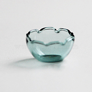 Flower Shape Transparent Miniature Glass Vase Bottles, Micro Landscape Garden Dollhouse Accessories, Photography Props Decorations, Cyan, 20mm(WG49445-04)