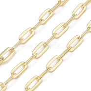 Rack Plating Brass Cable Chains, Unwelded, with Spool, Long-Lasting Plated, Cadmium Free & Lead Free, Real 18K Gold Plated, 13.5x6.5x1mm(CHC-A010-07G)