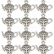 80Pcs Teapot Tibetan Style Zinc Alloy Charms, Antique Silver, 16x18x2mm, Hole: 2mm(FIND-SC0004-82)