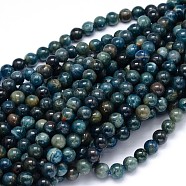 Round Natural Apatite Beads Strands, 6mm, Hole: 1mm, about 65pcs/strand, 15.3 inch(G-F222-04-6mm)
