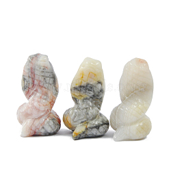 Natural Crazy Agate Sculpture Display Decorations, for Home Office Desk, Snake, 31.3x40.7mm(G-PW0004-37E)