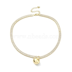 Brass Ball Charm Bracelets, Cubic Zirconia Tennis Bracelets for Women, Real 18K Gold Plated, 13 inch(33cm)(BJEW-F450-02G)