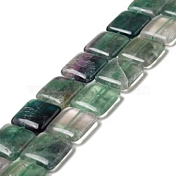 Natural Fluorite Beads Strands, Square, 20x20x6~6.5mm, Hole: 1mm, about 20pcs/strand, 15.55 inch(39.5cm)(G-L253-14)
