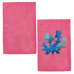 Polyester Garden Flag, for Home Garden Yard Office Decorations, Deep Pink, 45.1x30.2x0.03cm(AJEW-WH0118-87D)