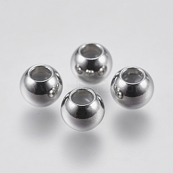 201 Stainless Steel Beads, with Rubber Inside, Slider Beads, Stopper Beads, Rondelle, Stainless Steel Color, 6x5mm, Hole: 1.5mm(STAS-F195-007P-6mm)