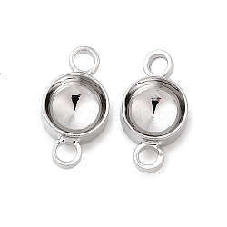 Flat Round Brass Rhinestone Connecter Settings, Nickel Free, Platinum, Fit for 5mm Rhinestone, 9x5x2mm, Hole: 1mm(KK-P340-06B-P)