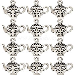 80Pcs Teapot Tibetan Style Zinc Alloy Charms, Antique Silver, 16x18x2mm, Hole: 2mm(FIND-SC0004-82)
