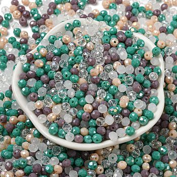 Glass Beads, Faceted, Rondelle, Thistle, 4x3mm, Hole: 0.4mm, about 6800pcs/500g