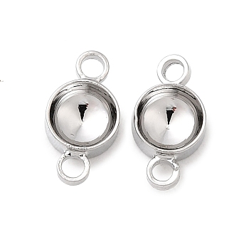 Flat Round Brass Rhinestone Connecter Settings, Nickel Free, Platinum, Fit for 5mm Rhinestone, 9x5x2mm, Hole: 1mm