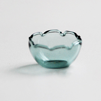 Flower Shape Transparent Miniature Glass Vase Bottles, Micro Landscape Garden Dollhouse Accessories, Photography Props Decorations, Cyan, 20mm