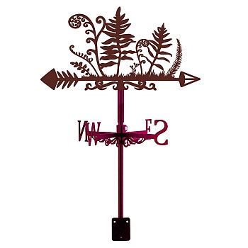 Iron Wind Direction Indicator, Weathervane for Outdoor Garden Wind Measuring Tool, Pteridophyta, 265x358mm