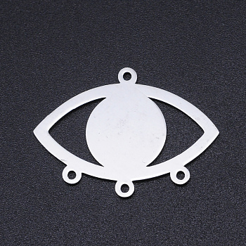 201 Stainless Steel Chandelier Component, Laser Cut, Eye, Stainless Steel Color, 22.5x31.5x1mm, Hole: 1.5mm
