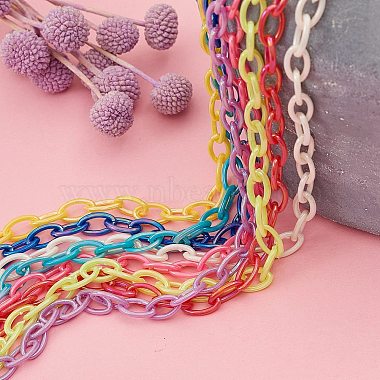 11 Colors Acrylic Opaque Cable Chains(PACR-CJ0001-12)-5
