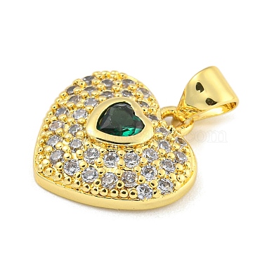 Heart Rack Plating Brass Micro Pave Cubic Zirconia Charms(KK-Z053-17G-03)-2