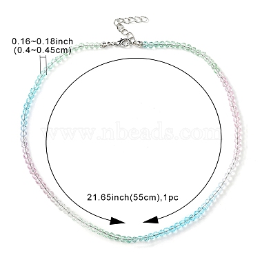 Bling Glass Round Beaded Necklace for Women(NJEW-PH01490-03)-4