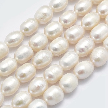 8mm FloralWhite Oval Pearl Beads