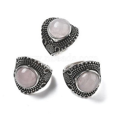 Natural Rose Quartz Adjustable Rings(RJEW-I108-03AS-15)-4