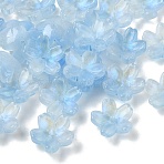 30Pcs Electroplate Transparent Glass Beads, AB Color Plating, Flower, Deep Sky Blue, 10mm(GLAA-YW0005-02F)