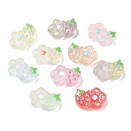 Plastic Enamel Beads, Flower & Strawberry, Mixed Color, 15x22x8.5mm, Hole: 1.5mm(KY-F025-04)