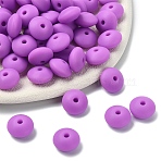 100Pcs Food Grade Eco-Friendly Silicone Beads, Rondelle, Medium Orchid, 12x6~7mm, Hole: 2mm(SIL-YW0001-84E)