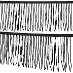 1 Yard Polyester Tassel Lace Ribbon, with Glass Beads, Black, 4-1/8 inch(105mm)(SRIB-FG0001-29A)