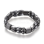 Magnetic Synthetic Hematite Stretch Bracelets, Inner Diameter: 2-1/4 inch(5.6cm)(BJEW-O179-05)